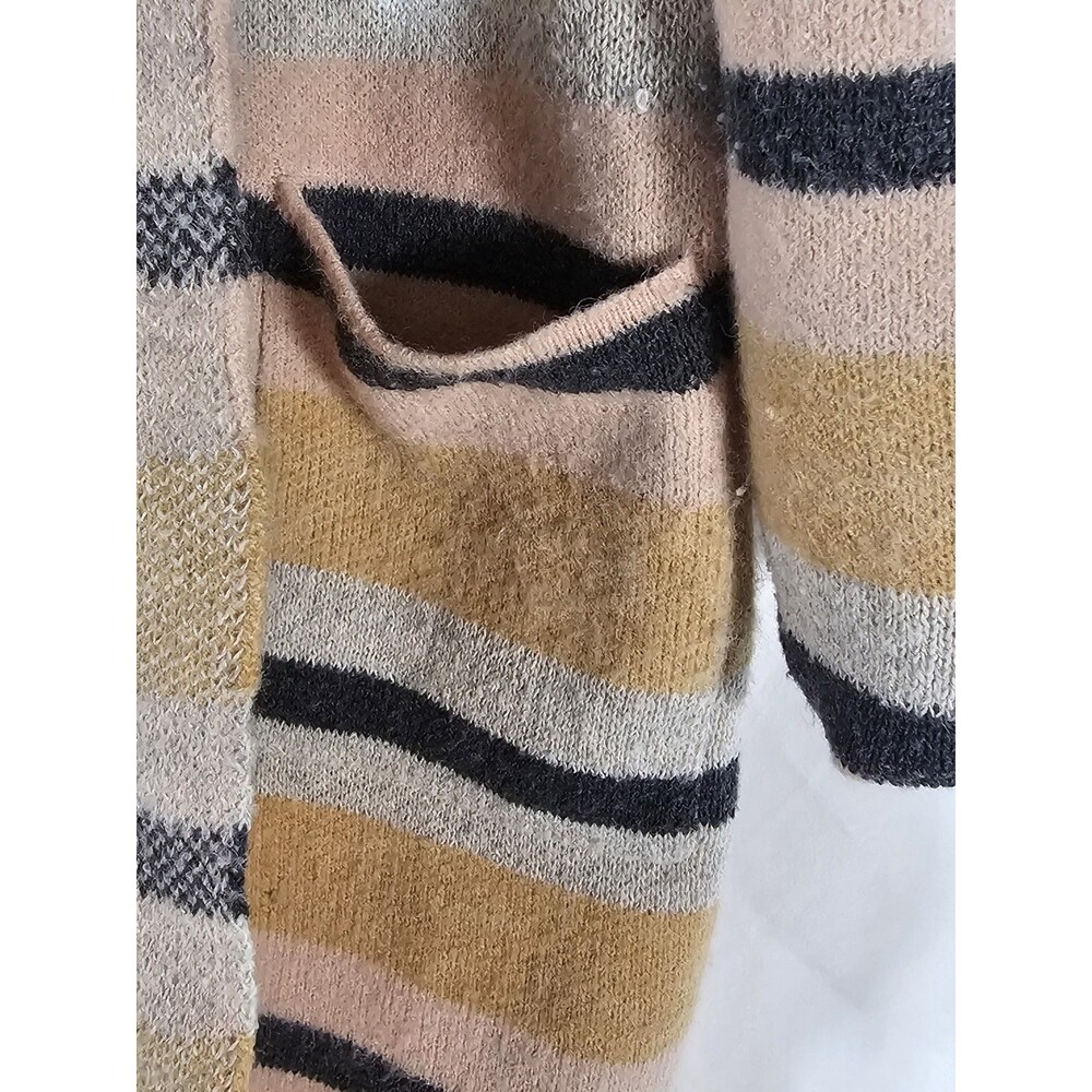 Fortune & Ivy Cardigan Sweater Striped Long Sleeve Open Size L - Picture 6 of 13